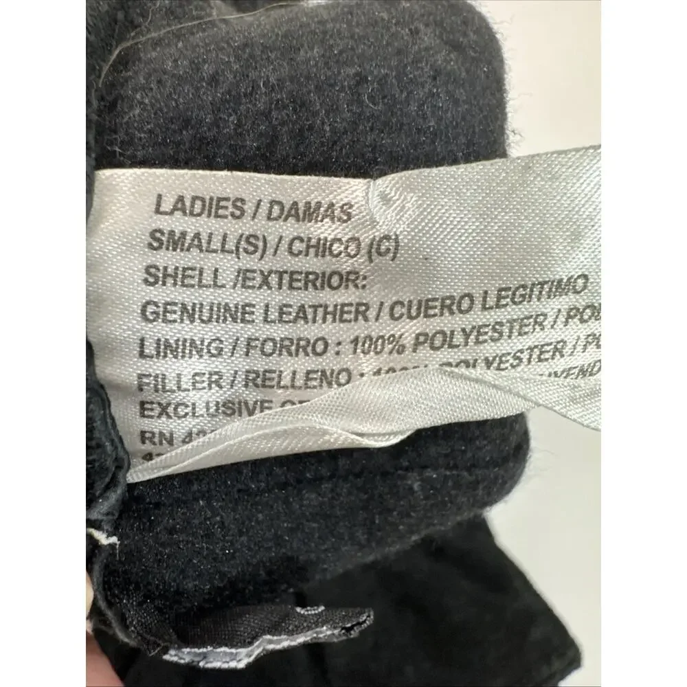 Vintage Thermolite Gloves Womens S Black Leather Suede Insulated Driving Casual